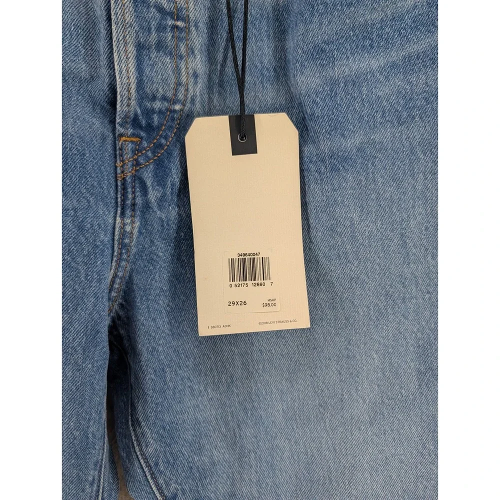 Levis Premium Wedgie Straight High Rise Distressed Jeans Blue 29x26 New - Picture 5 of 5